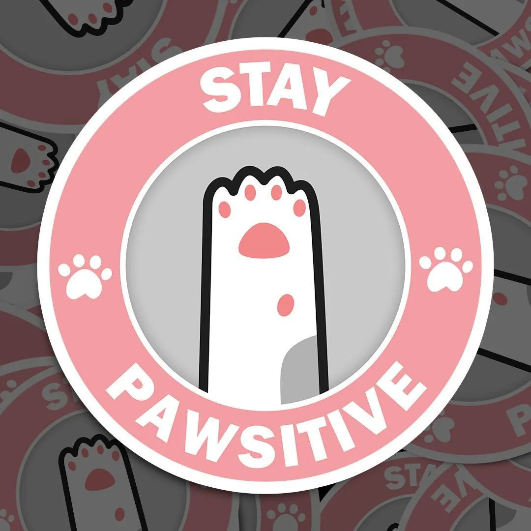 Stay Pawsitive Meme Sticker