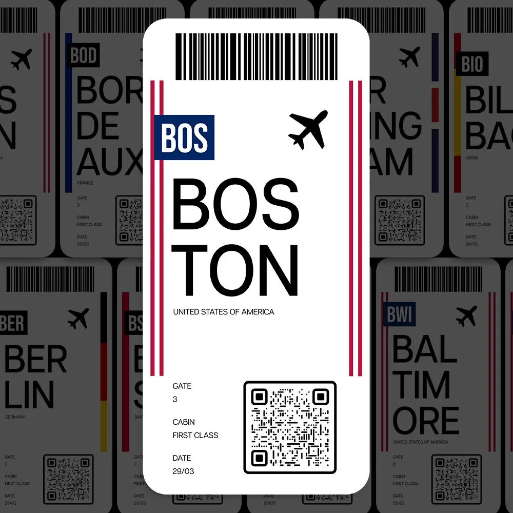 BOS Boston Airport Sticker
