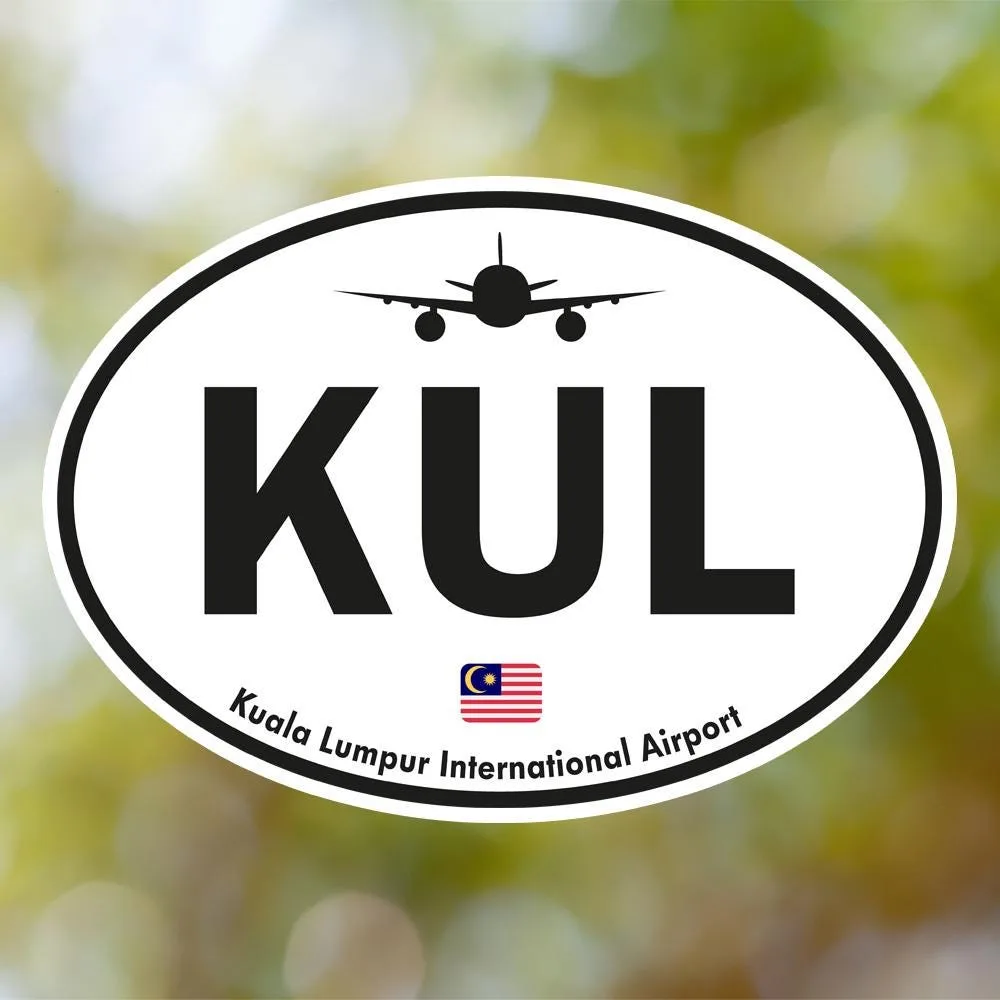 KUL Kuala Lumpur Airport Sticker (Oval Vintage)