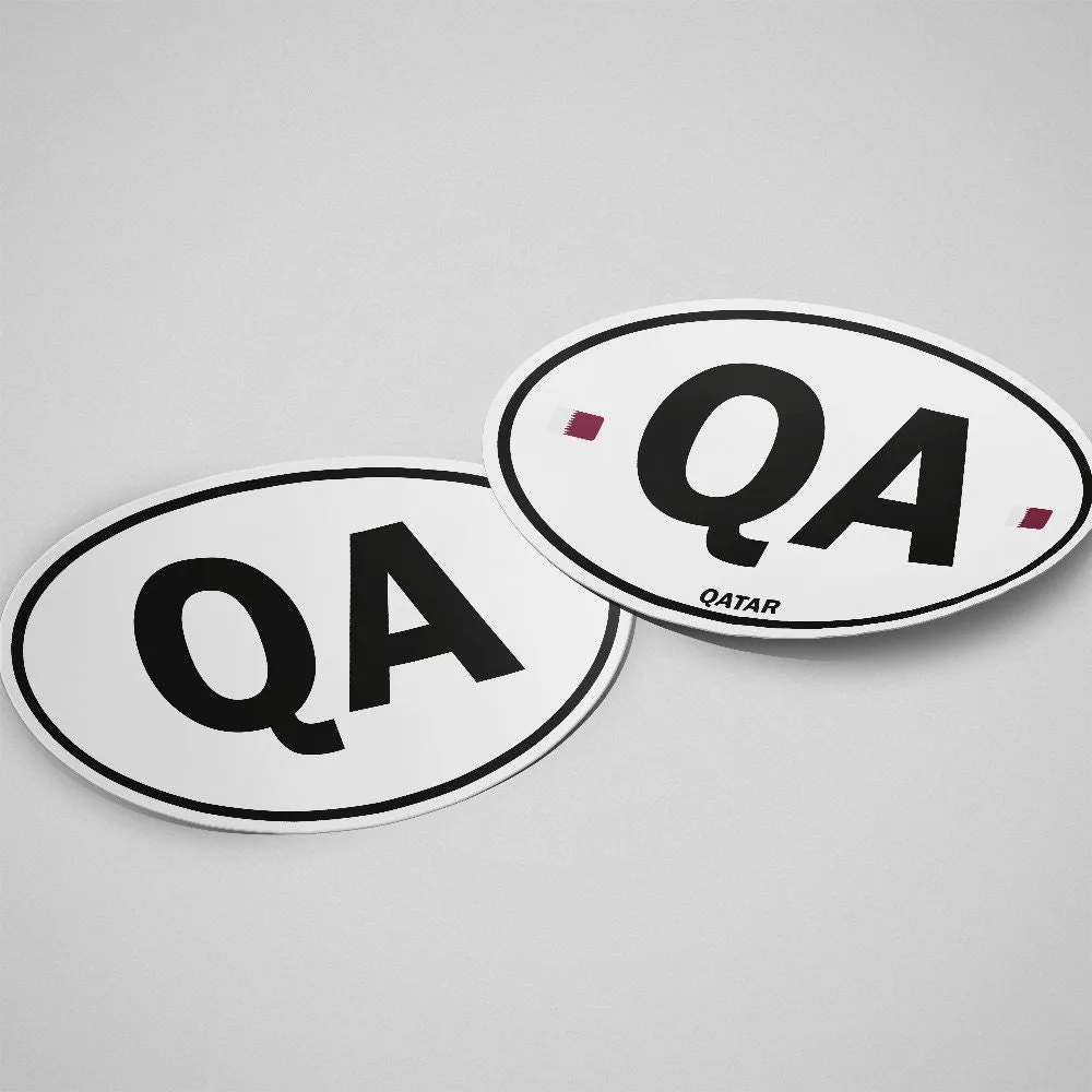 Qatar Sticker Oval White