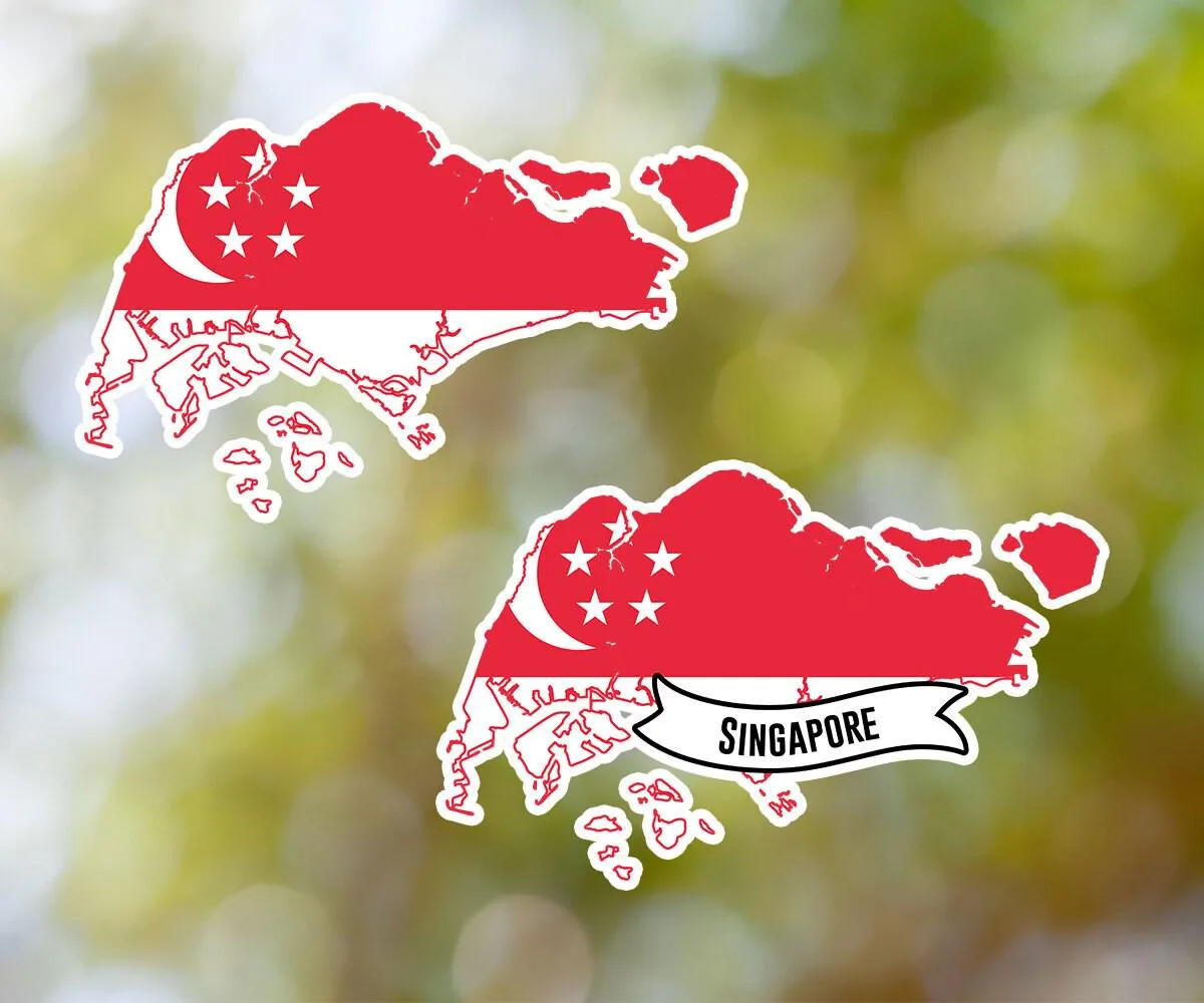 Singapore Country Shaped Sticker