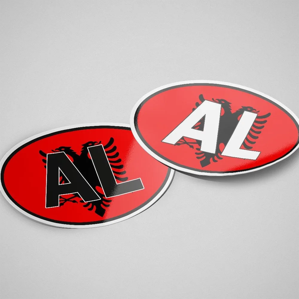 Albania Sticker Oval Flag