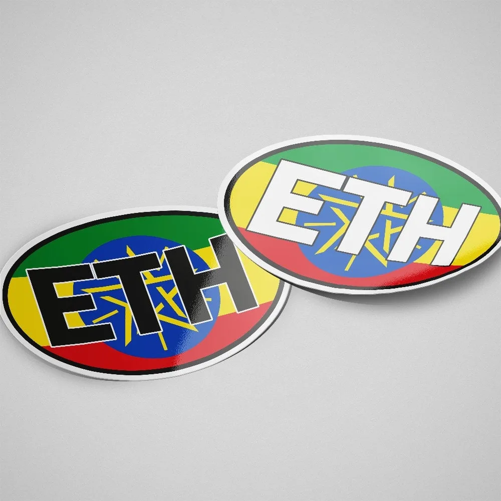 Ethiopia Sticker Oval Flag