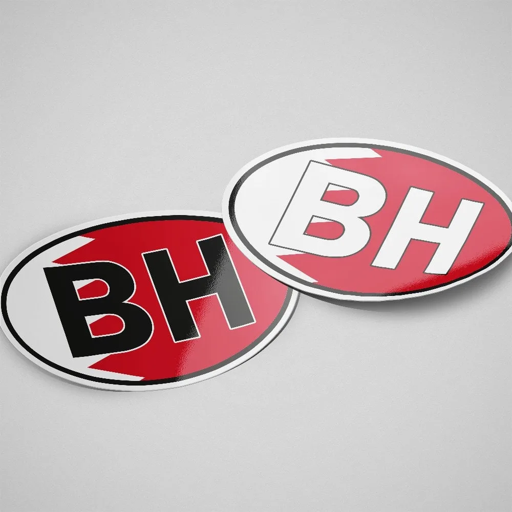 Bahrain Sticker Oval Flag