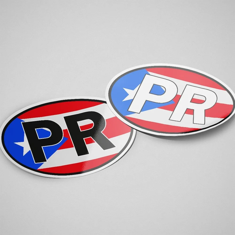Puerto Rico Sticker Oval Flag