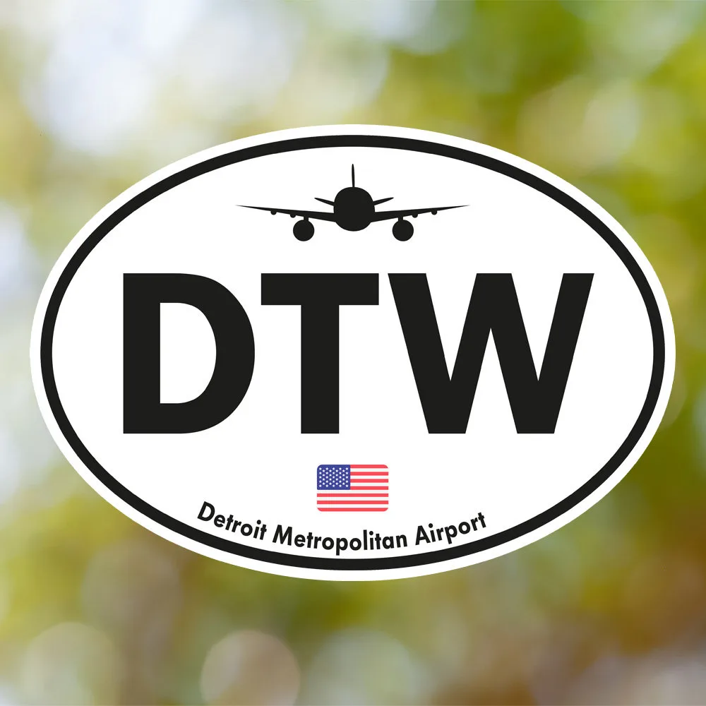 Detroit Airport Sticker (Oval Vintage)