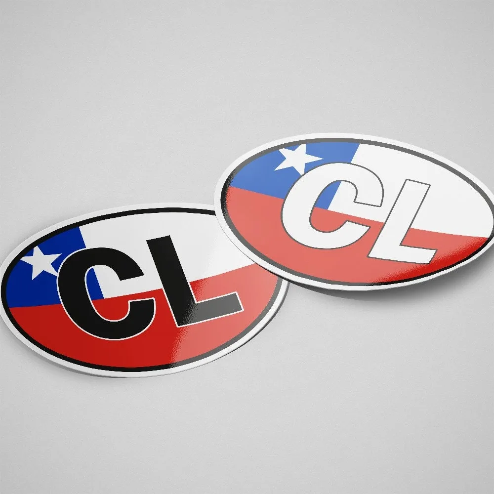 Chile Sticker Oval Flag