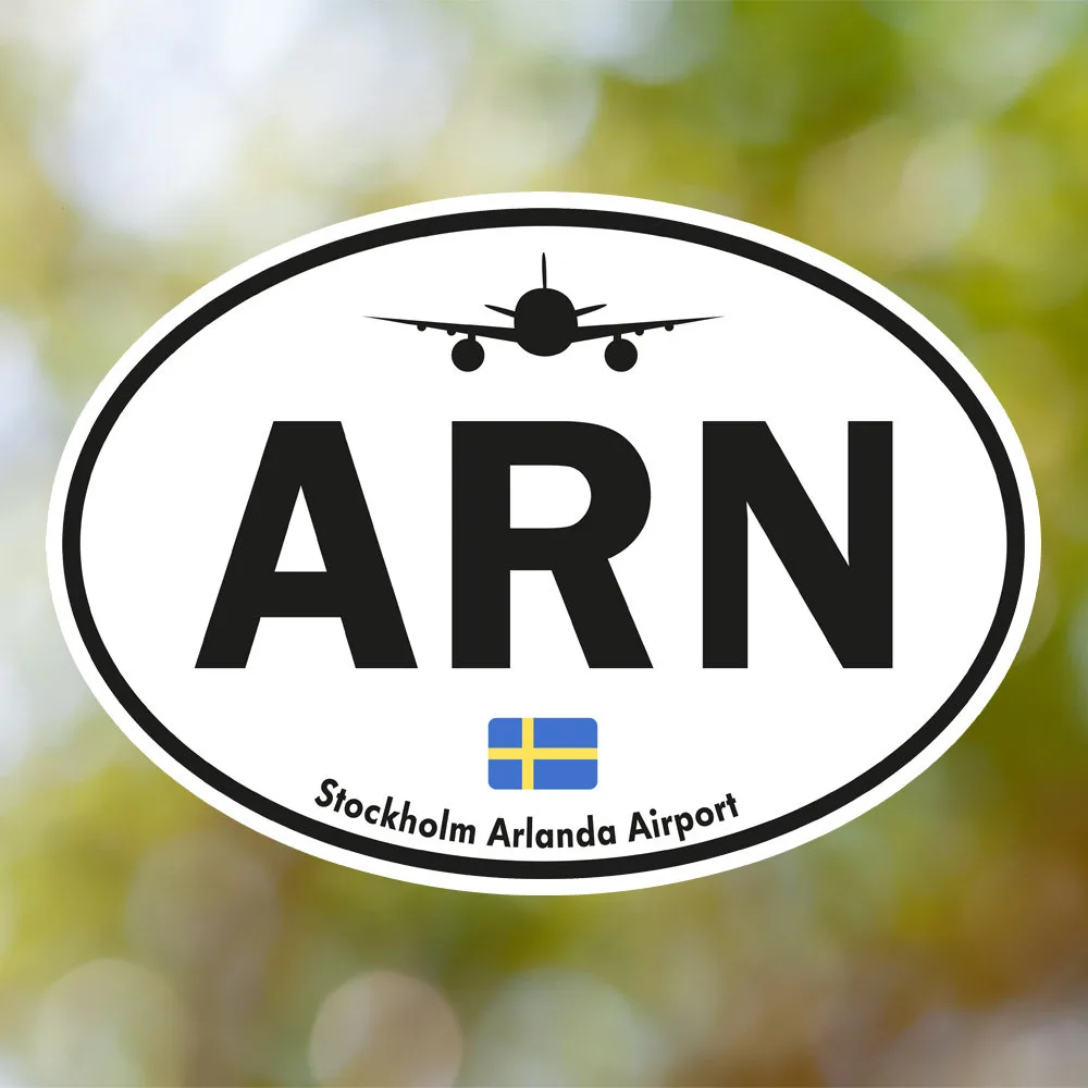 Stockholm Airport Sticker (Oval Vintage)