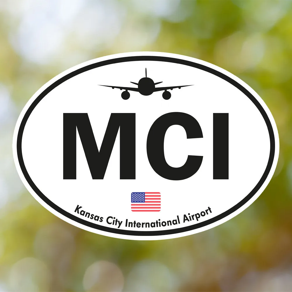 Kansas City Airport Sticker (Oval Vintage)
