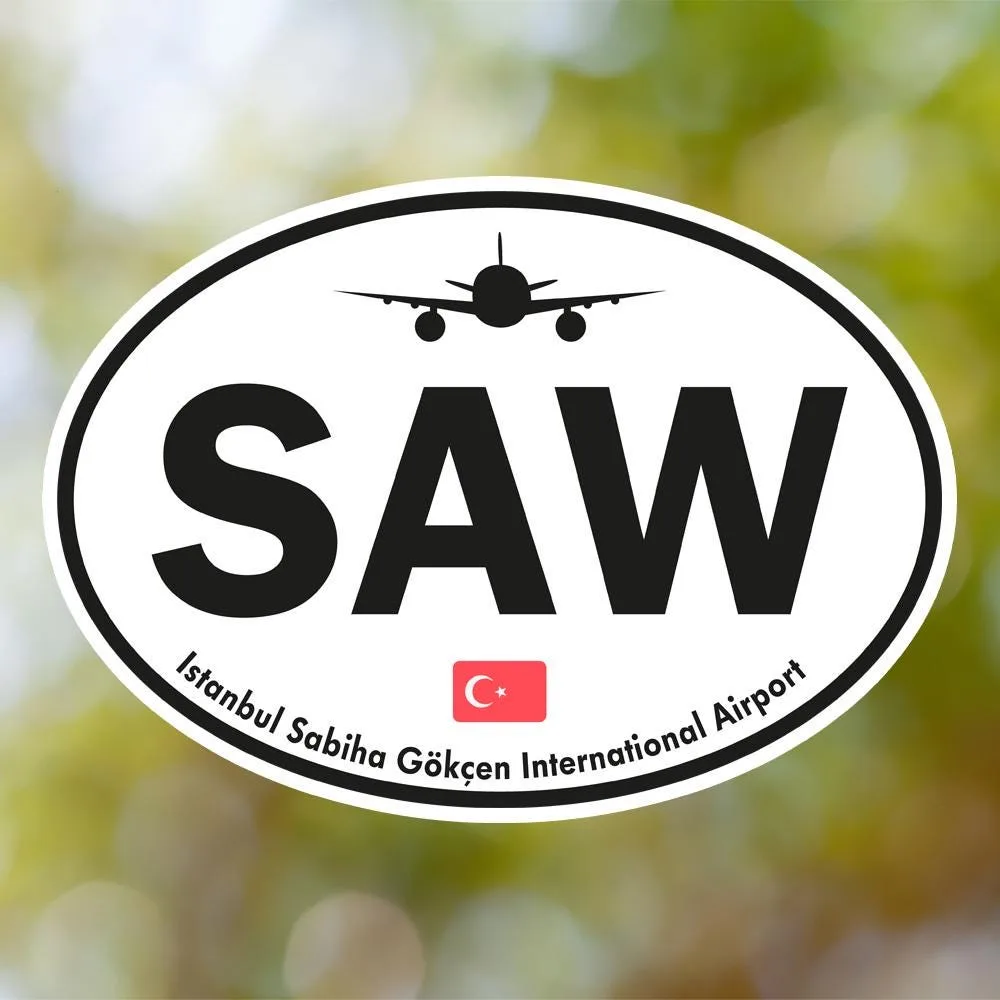 SAW Istanbul Sabiha Gokçen Airport Sticker (Oval Vintage)