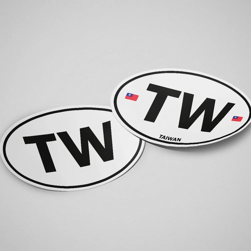 Taiwan Sticker Oval White