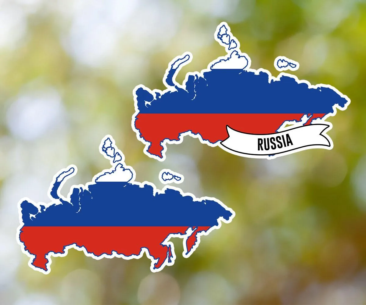Russia Country Shaped Sticker