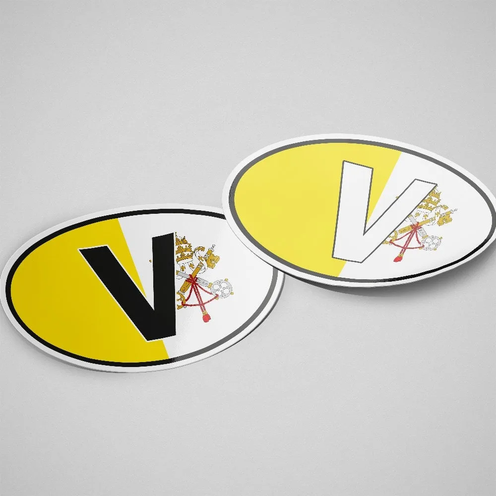 Vatican Sticker Oval Flag