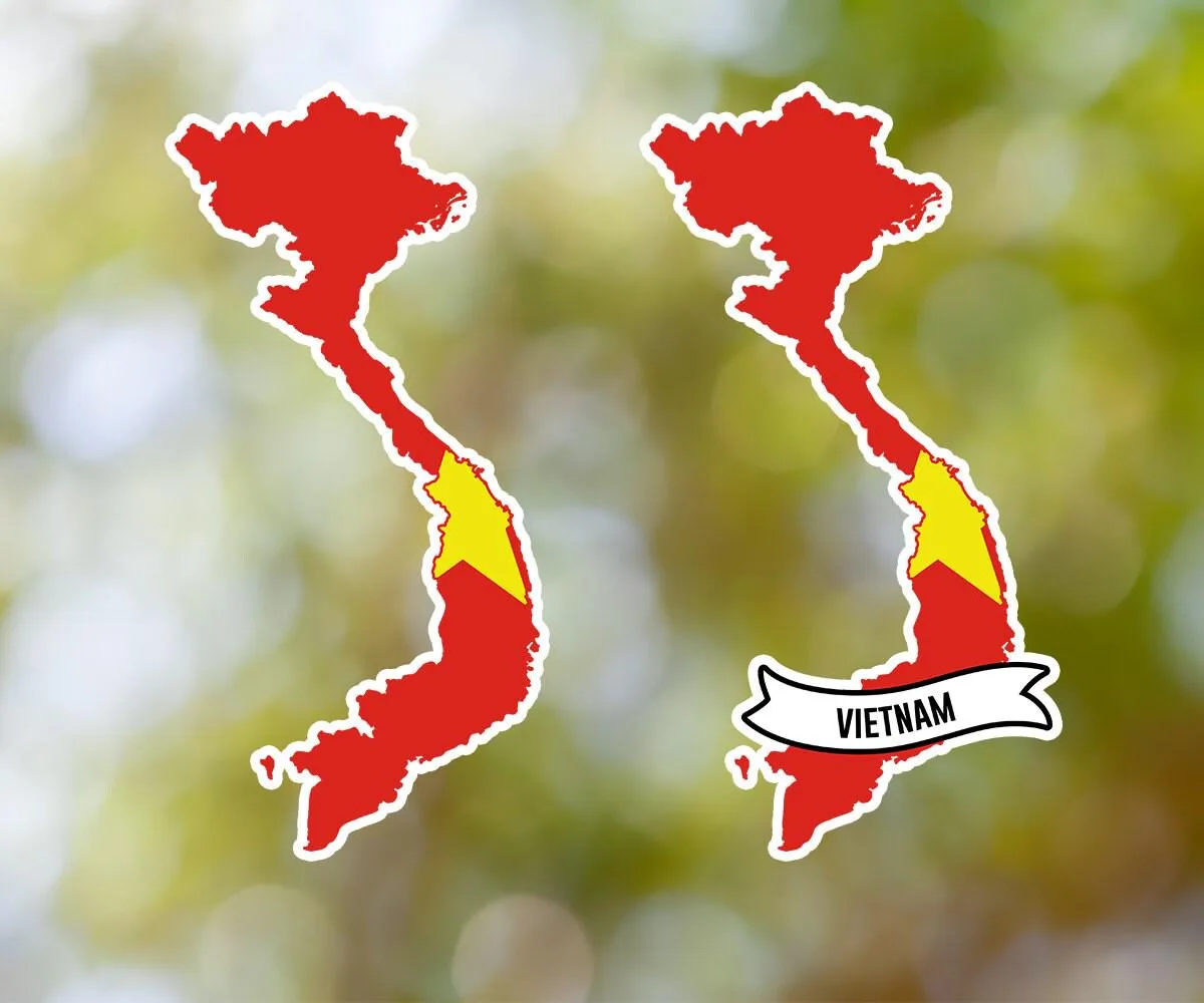 Vietnam Country Shaped Sticker