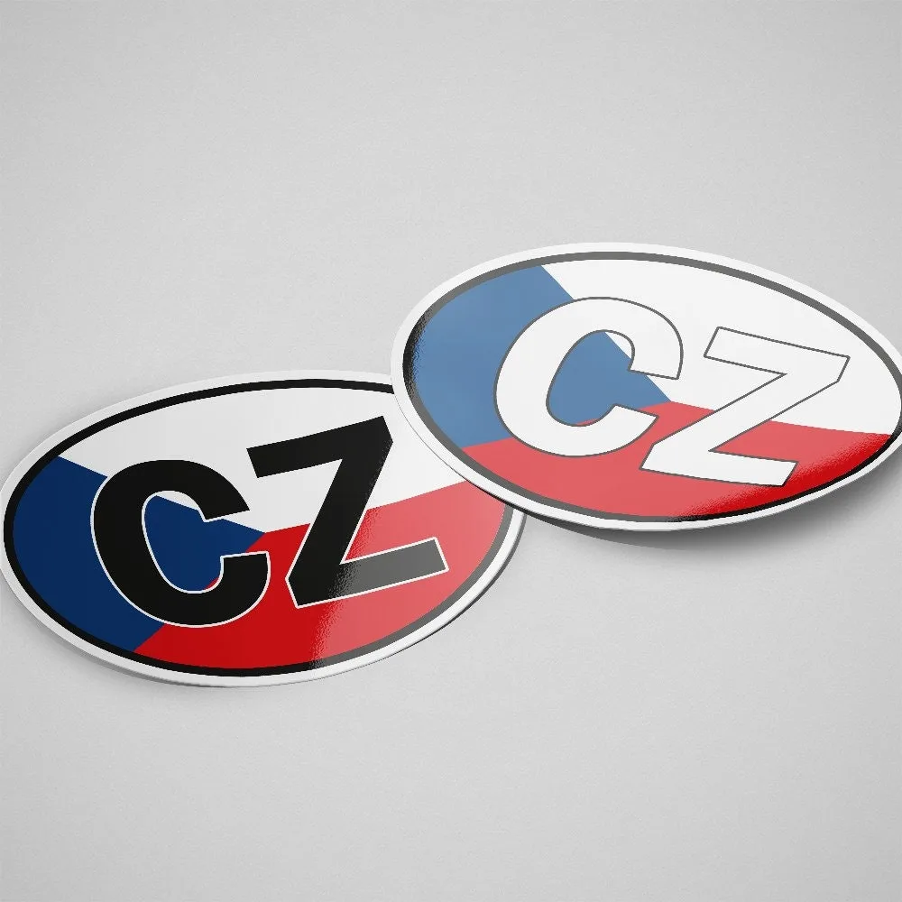 Czech Republic Sticker Oval Flag