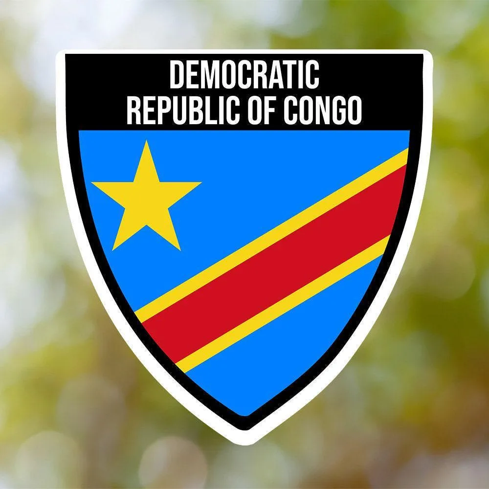 Democratic Republic Congo Shield Sticker