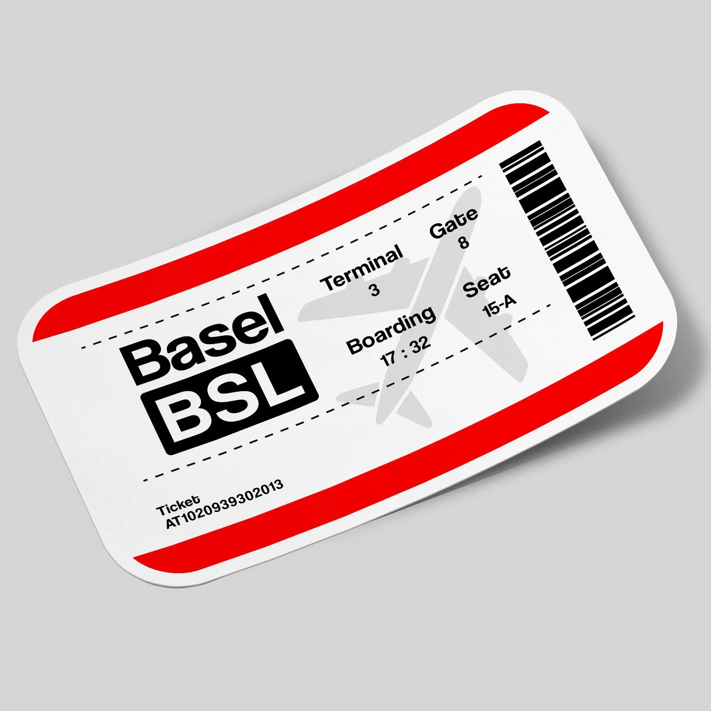 Basel Airport Ticket Sticker