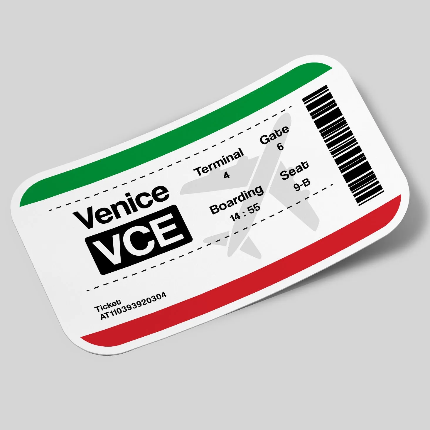 Venice Airport Ticket Sticker