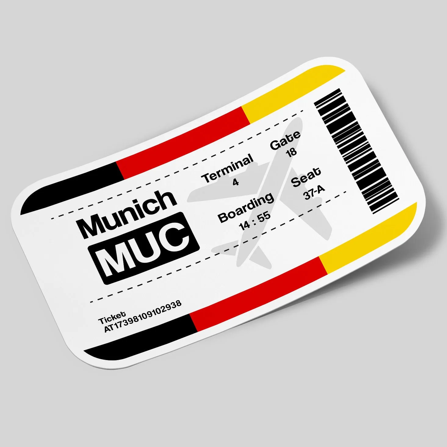 Munich Airport Ticket Sticker