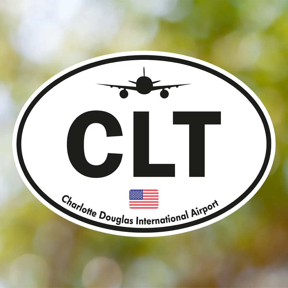 Charlotte Airport Sticker (Oval Vintage)