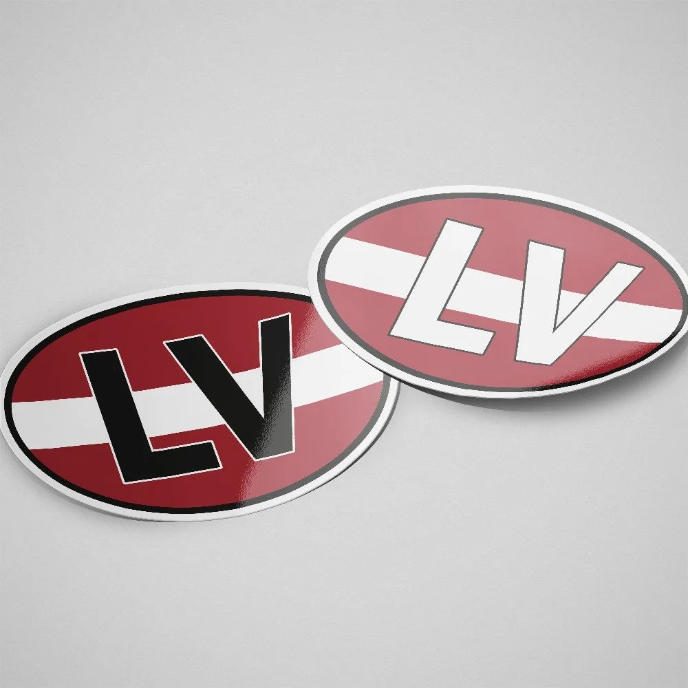 Latvia Sticker Oval Flag