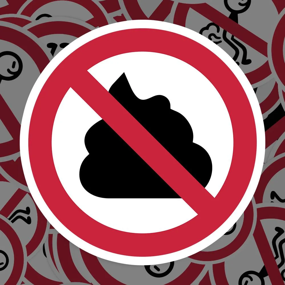 No Poop Warning Sign Sticker
