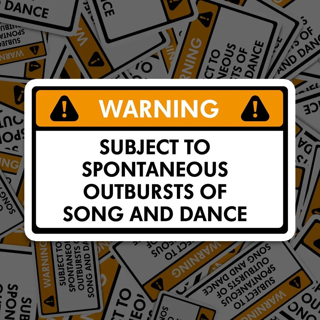 Song Dance Warning Sign Sticker