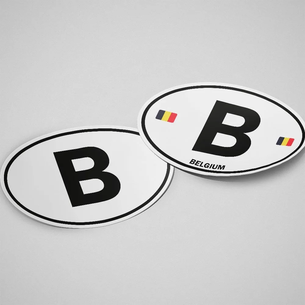 Belgium Sticker Oval White