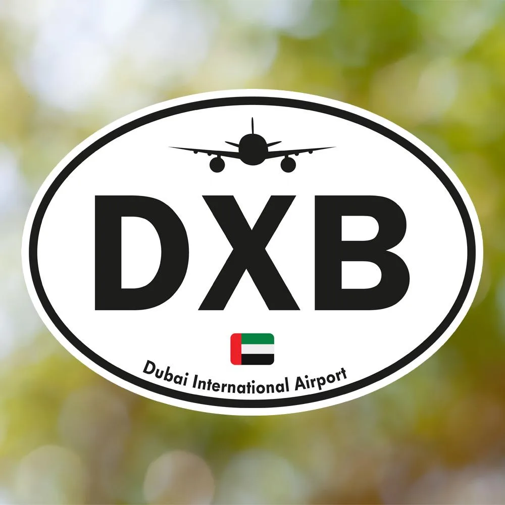Dubai Airport Sticker (Oval Vintage)