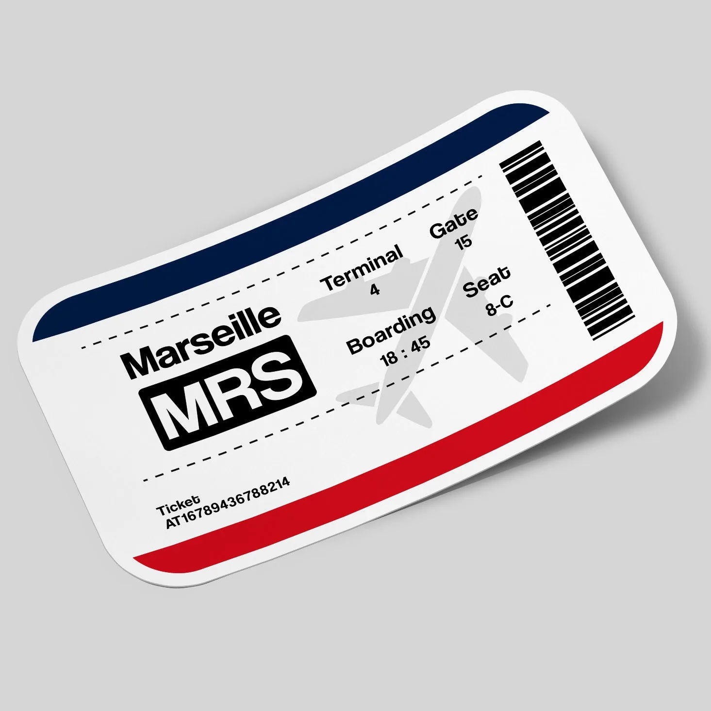 Marseille Airport Ticket Sticker