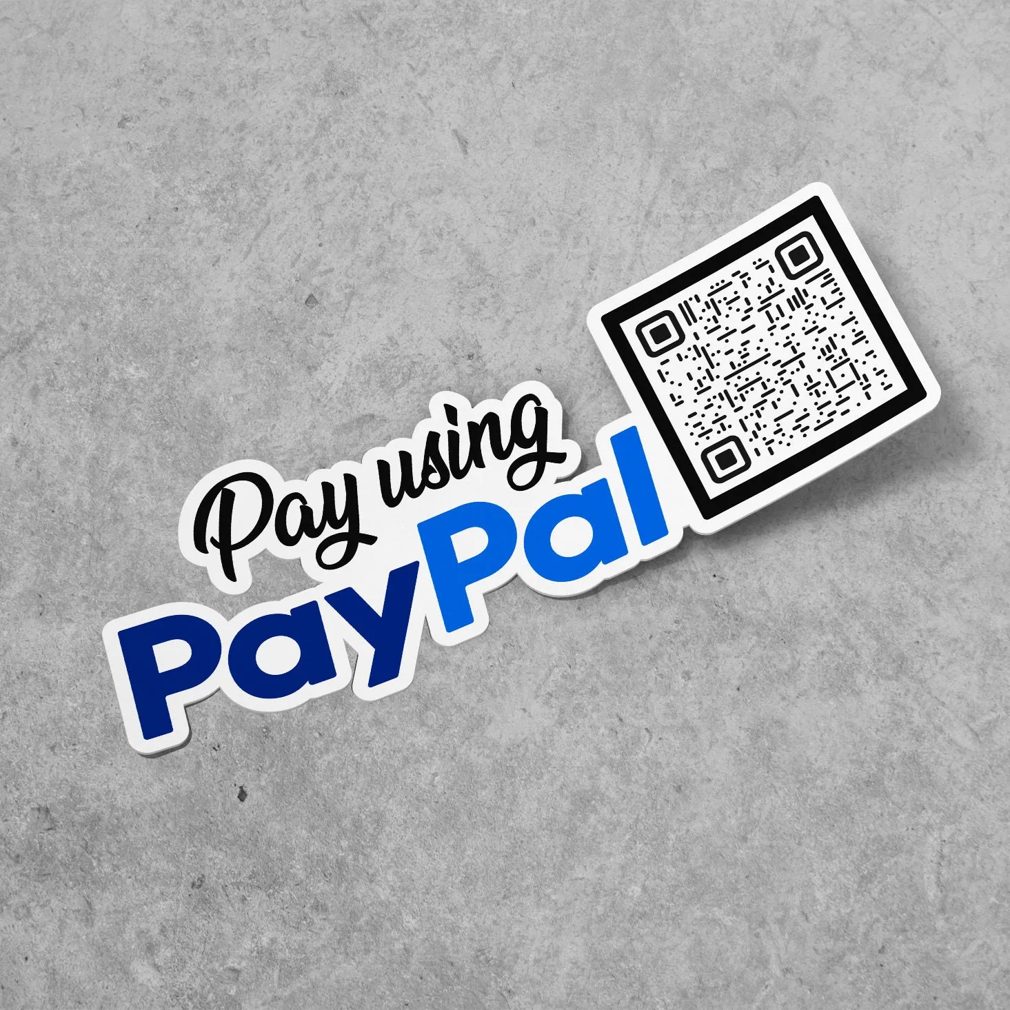 Custom Paypal Sticker Word QR Code