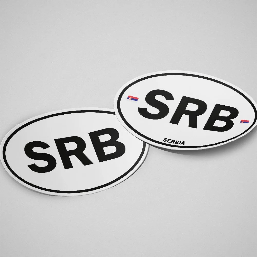 Serbia Sticker Oval White