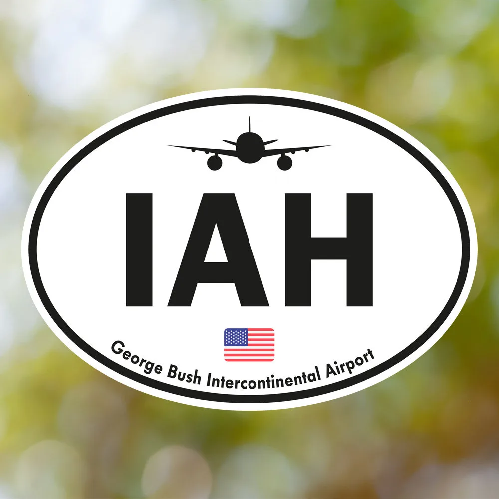 Houston Airport Sticker (Oval Vintage)