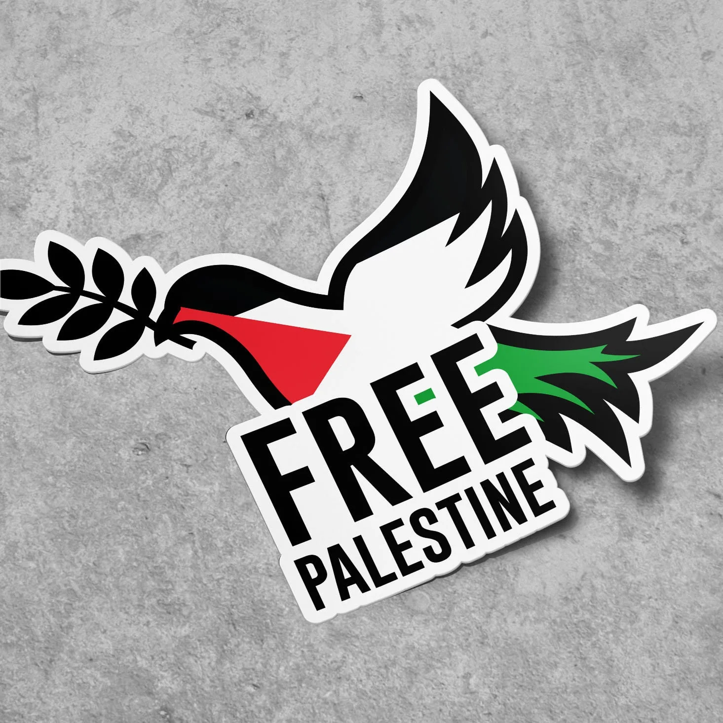 Free Palestine Sticker Dove Flag