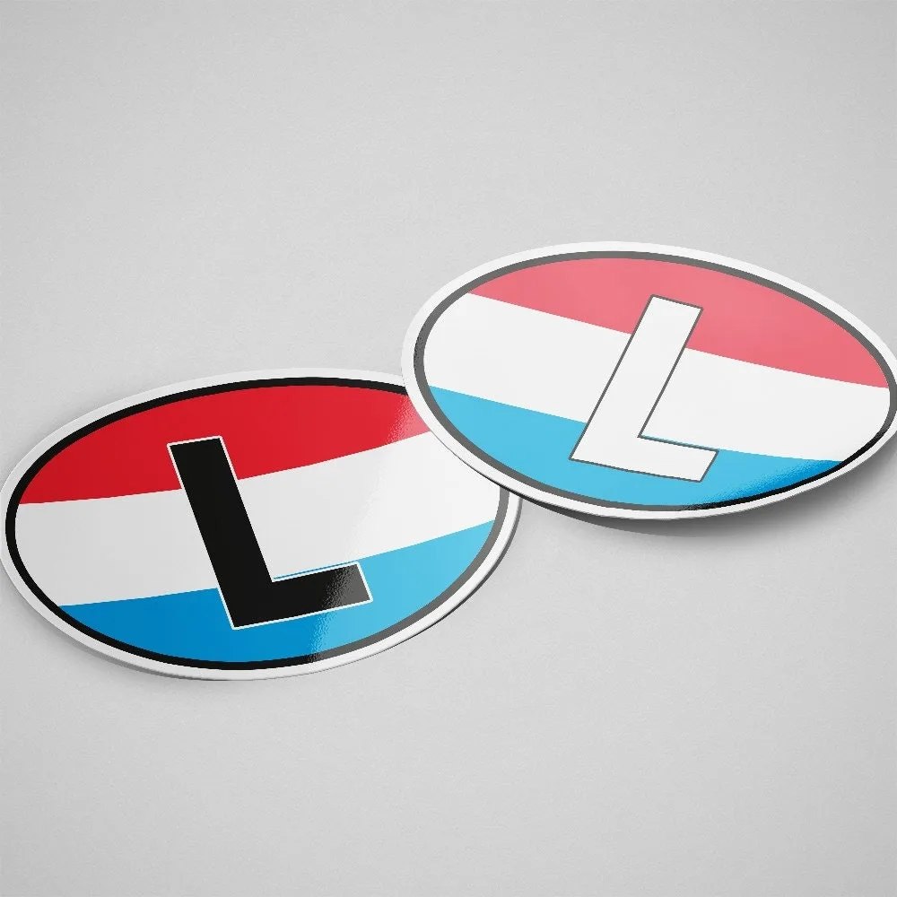 Luxembourg Sticker Oval Flag