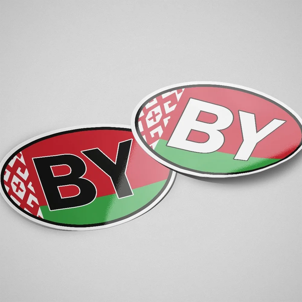 Belarus Sticker Oval Flag