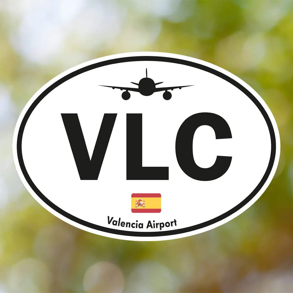 Valencia Airport Sticker (Oval Vintage)