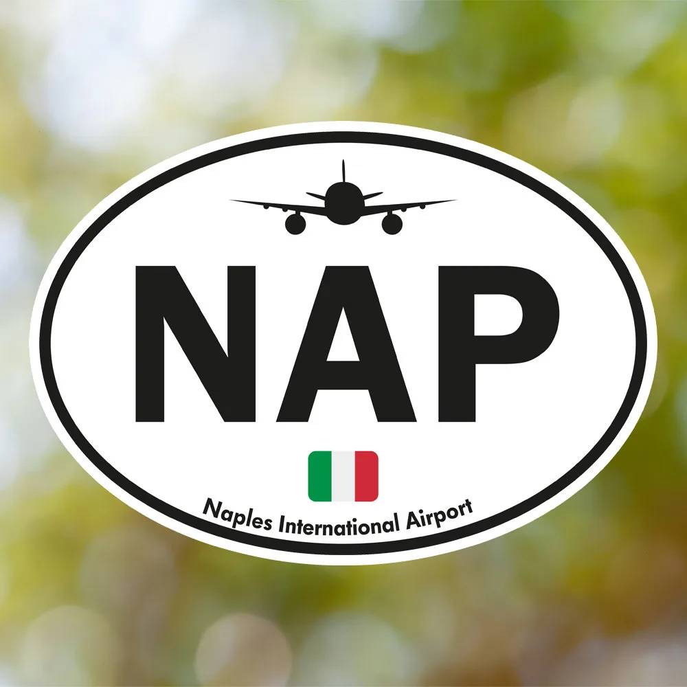 Naples Airport Sticker (Oval Vintage)