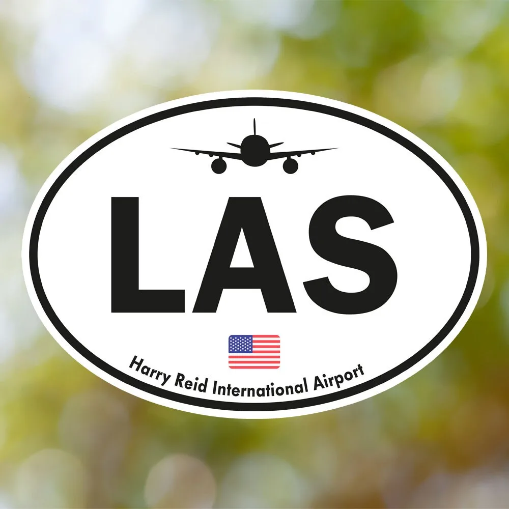 Las Vegas Airport Sticker (Oval Vintage)