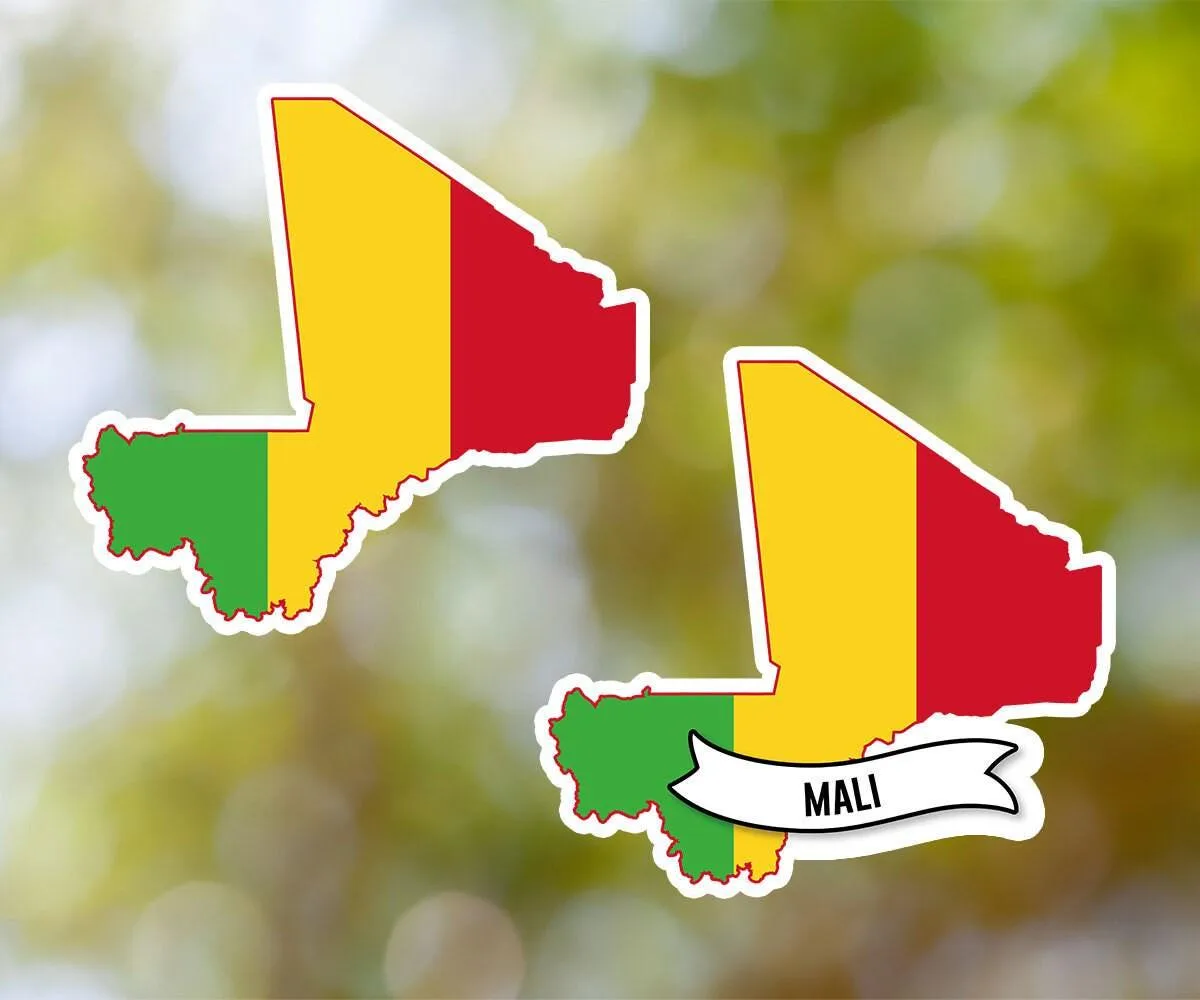 Mali Country Shaped Sticker