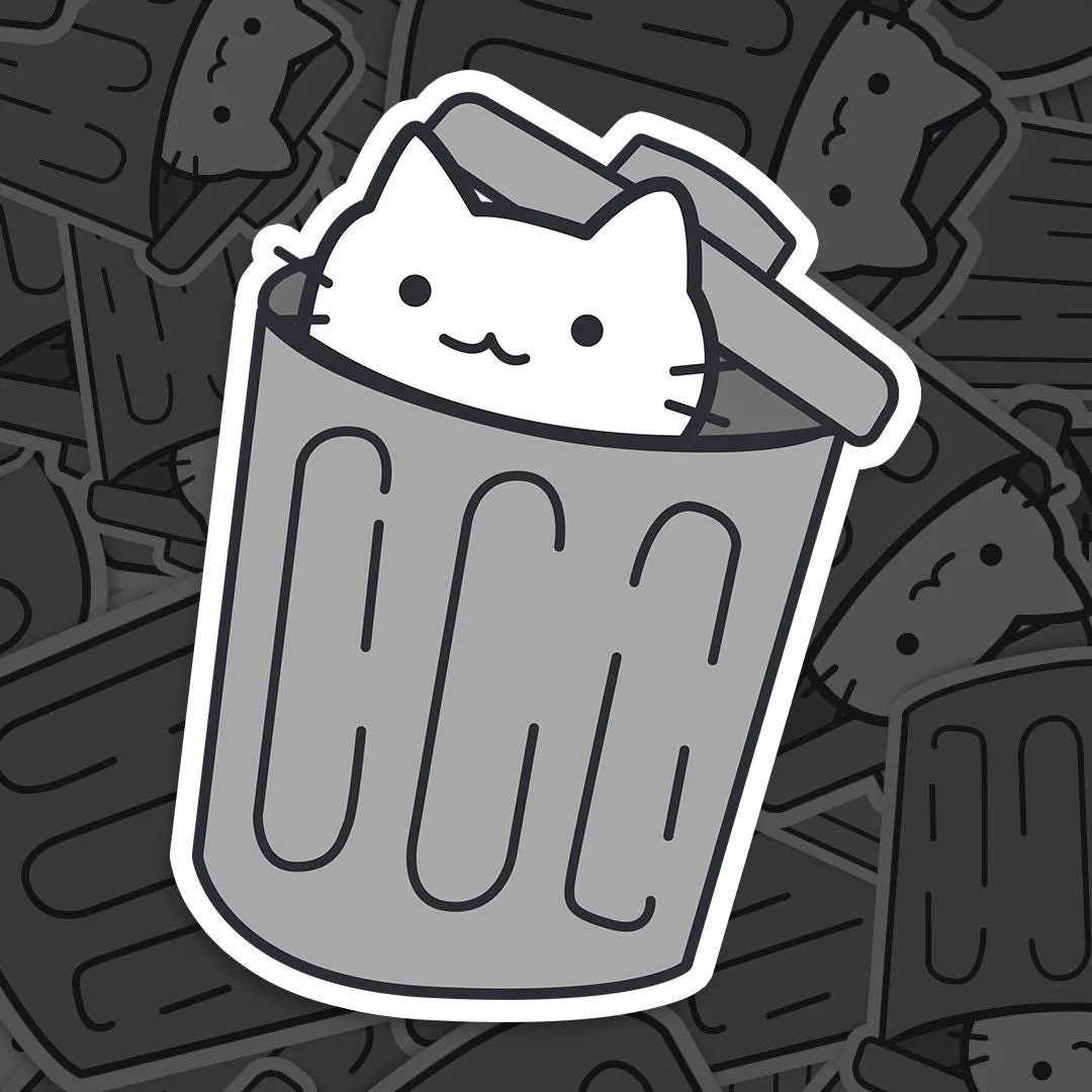 Garbage Can Cat Meme Sticker