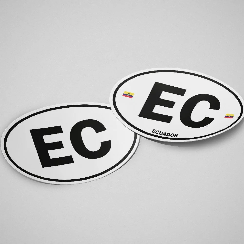 Ecuador Sticker Oval White