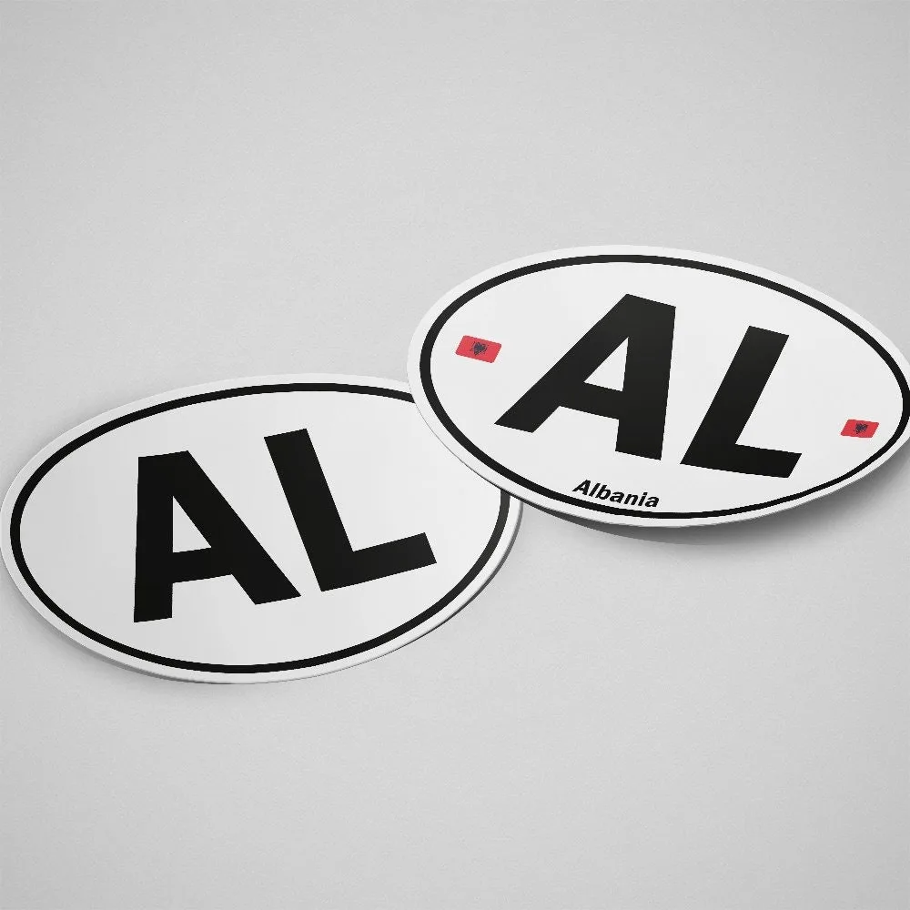 Albania Sticker Oval White