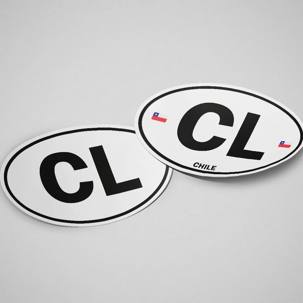 Chile Sticker Oval White