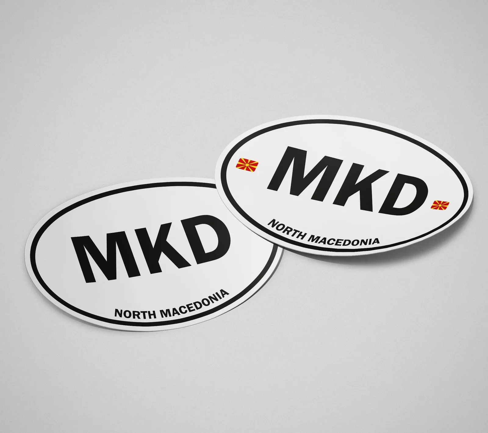 North Macedonia Sticker Oval White