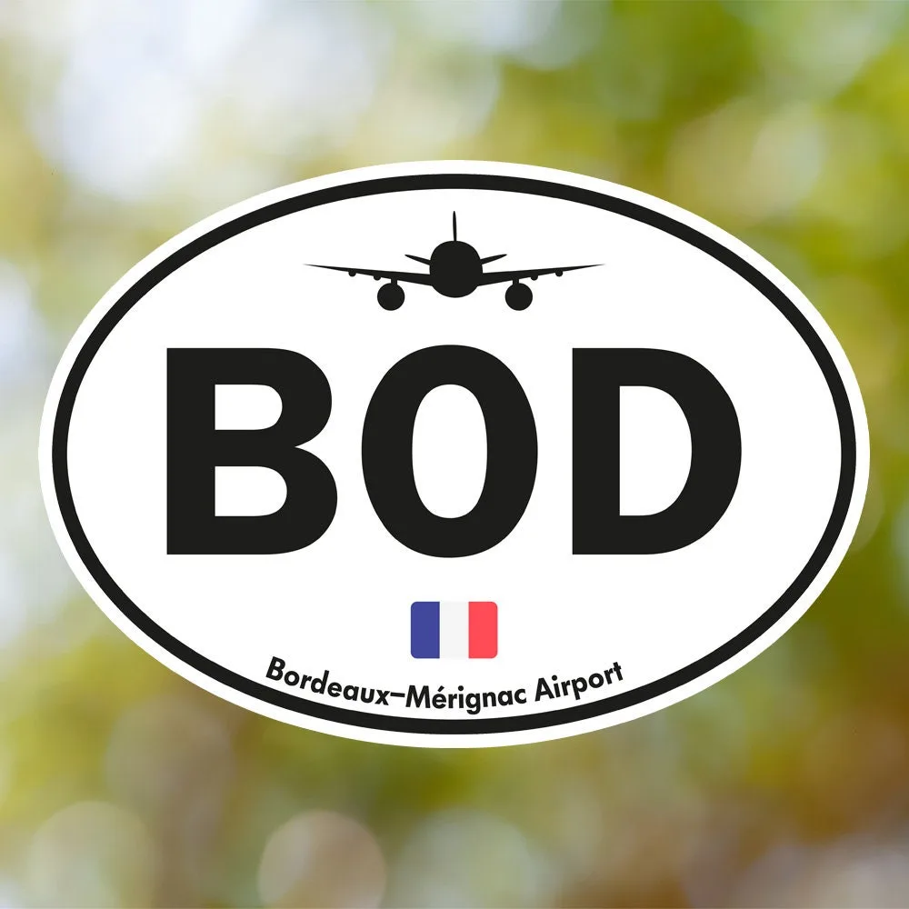 Bordeaux Airport Sticker (Oval Vintage)