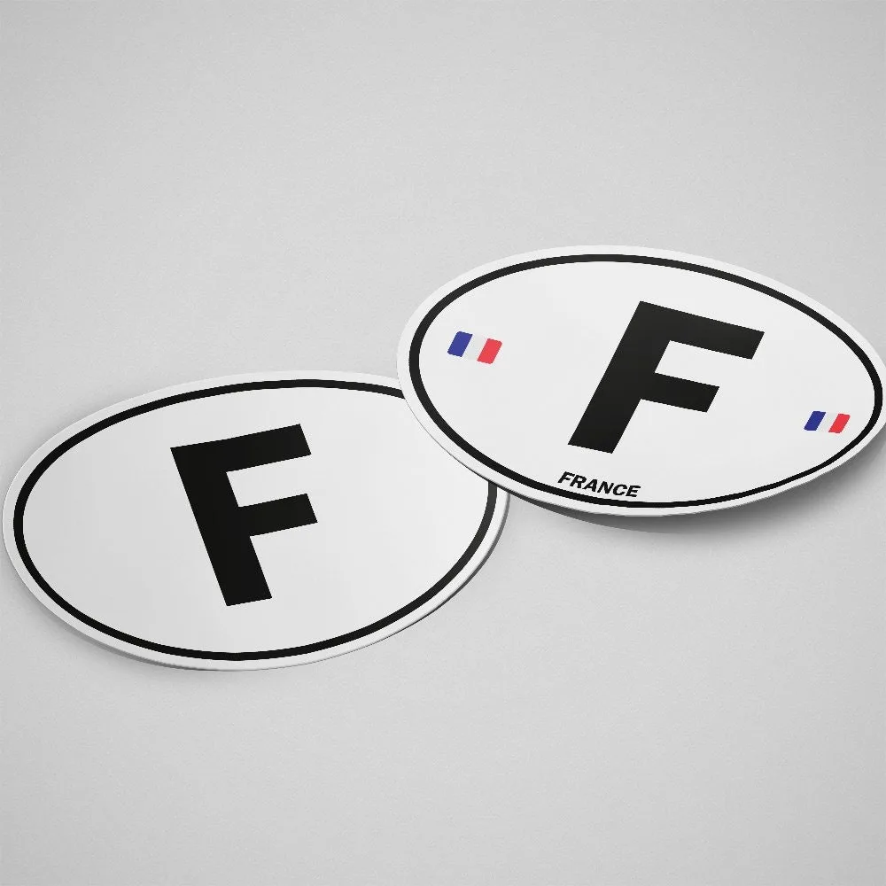 France Sticker Oval White