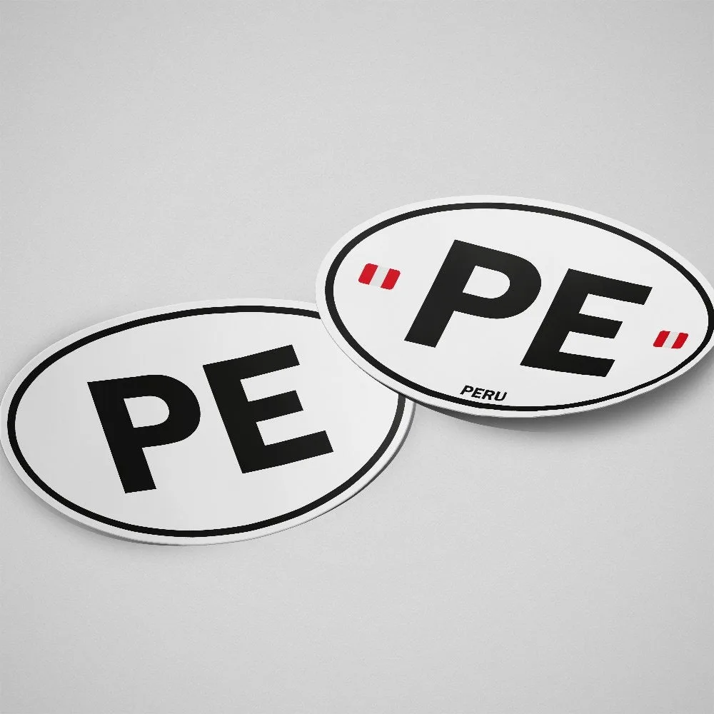 Peru Sticker Oval Flag