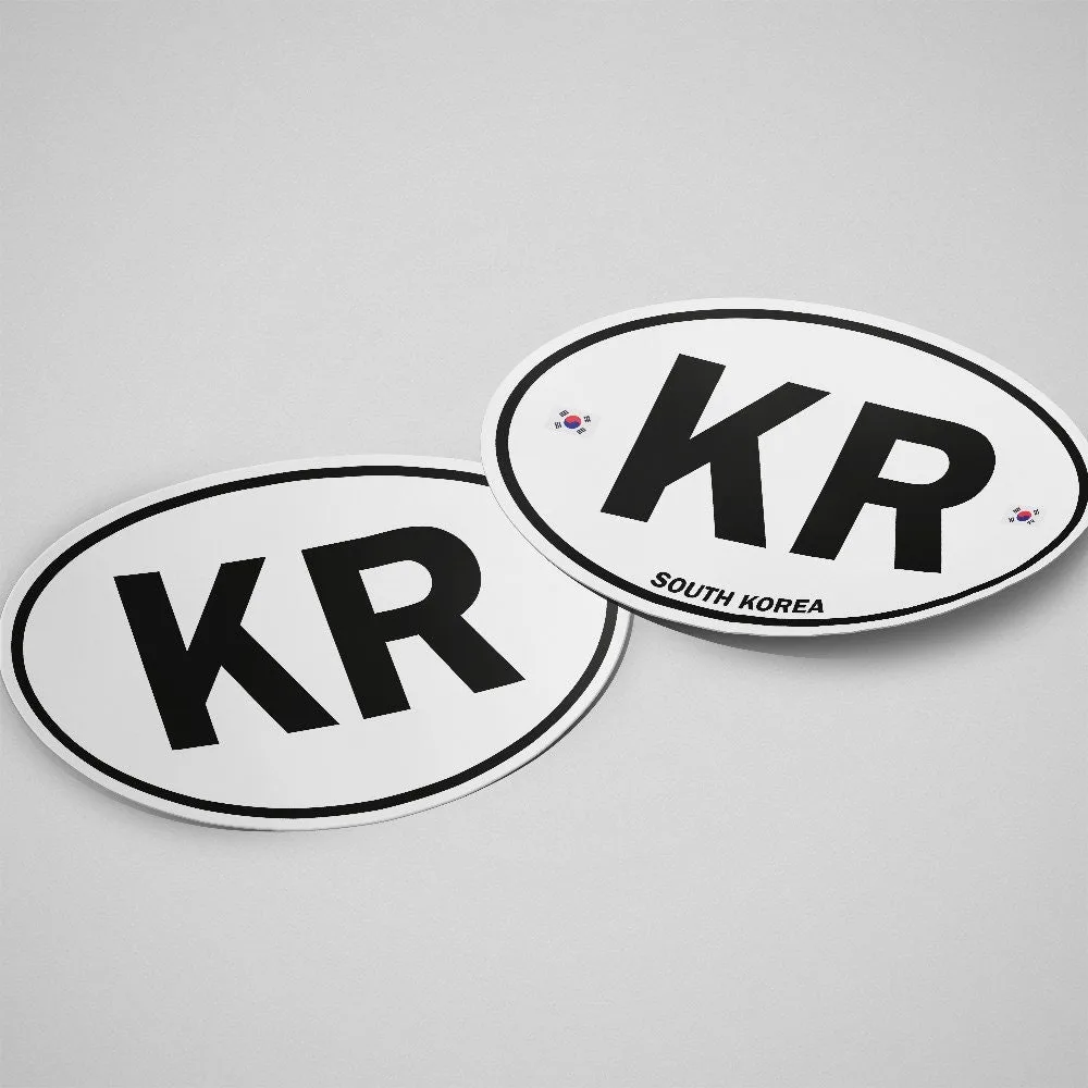 South Korea Sticker Oval White