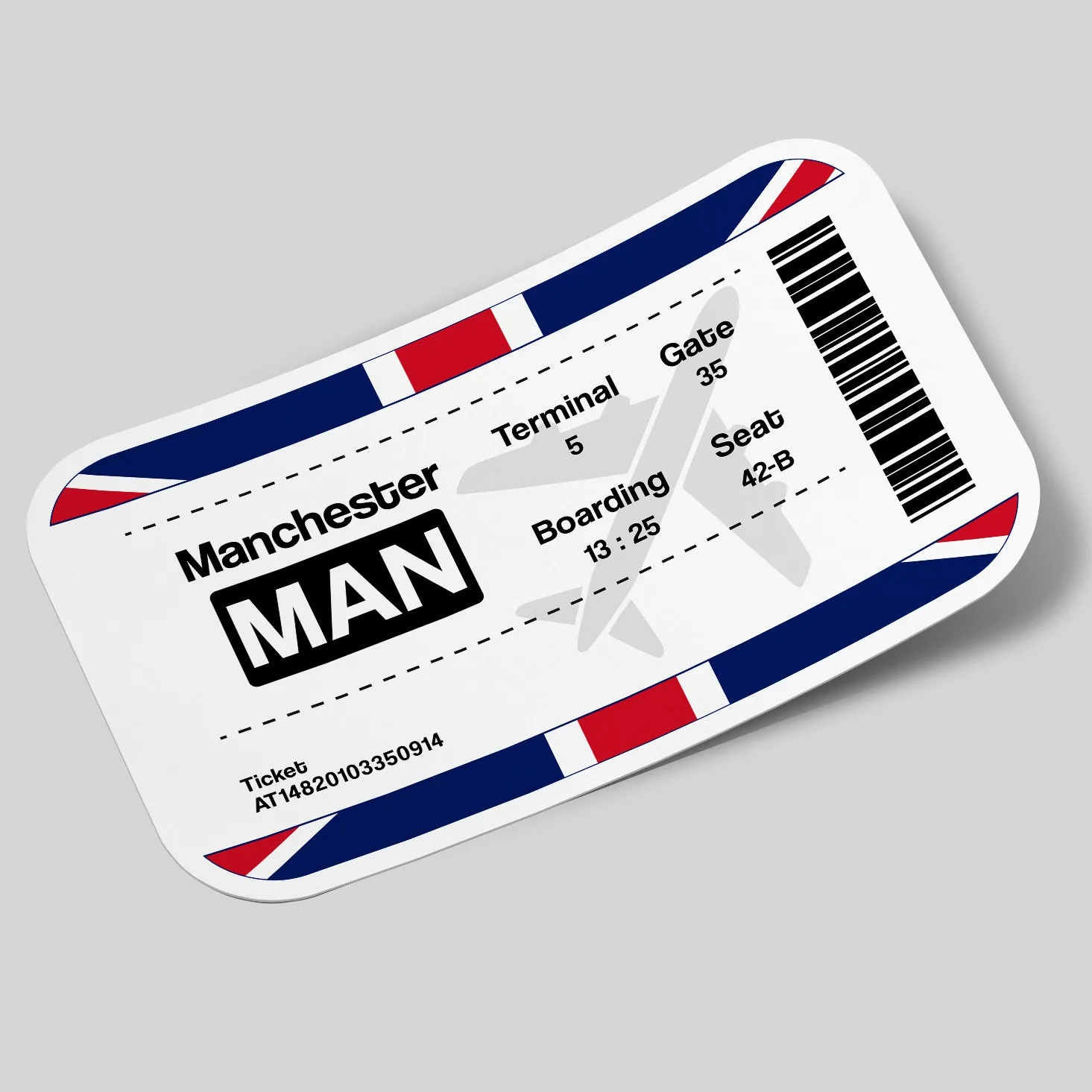 Manchester Airport Ticket Sticker